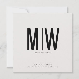 Beige Gestroomlijnde Vierkante Monogram Bruiloft S