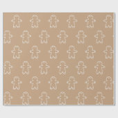 Beige Gingerbread Man C6A27F Cadeaupapier (Vlak)