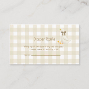 Beige Gingham Little Goose-boeken voor baby Bijla Informatiekaartje