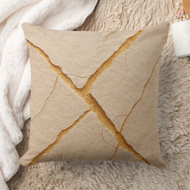 Beige gipsmuur textuur  kussen (Deken)