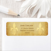 Beige gold de luxe Franse stijl fleur de lis Etiket (Insitu)