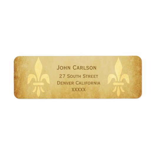 Beige gold de luxe Franse stijl fleur de lis Etiket (Voorkant)
