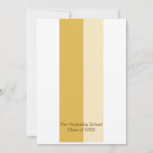 Beige Gold Lineair Afstuderen Aankondiging Kaart (Achterkant)