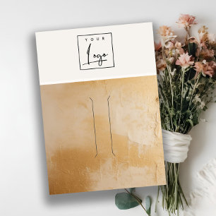 Beige Gold Oil Paint Texture Logo Hairpin Display Visitekaartje