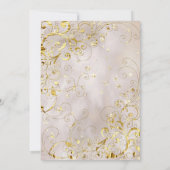 Beige Gold Swirl Glitter Birthday Party Kaart (Achterkant)