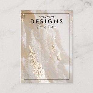 Beige Gold Trendy Earring Display Card Visitekaartje