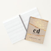 Beige goud agaat marmeren monogram notitieboek (Binnen)