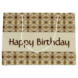 Beige goud en donkerbruin patroon groot cadeauzakje