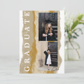 Beige gouden marmer afstudeerverslag kaart (Staand voorkant)