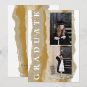 Beige gouden marmer afstudeerverslag kaart (Voorkant / Achterkant)