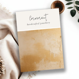 Beige Gouden Olie Verf Textuur Blank Sieraden Disp Visitekaartje