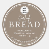 Beige-Gray Bakery Sourdough Bread Logo Sticker (Voorkant)