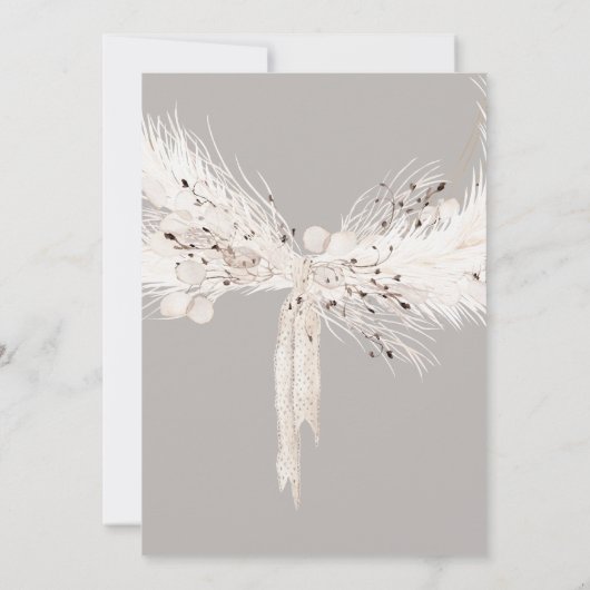 Beige Gray White Floral Pearl Vrijgezellenfeest Ga Kaart (Achterkant)