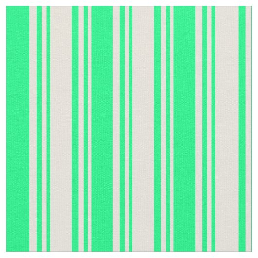 Beige & Green Pattern Stof (Close Up)