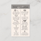 Beige Grey Physical Printed Tooth Gem Aftercare Visitekaartje (Achterkant)