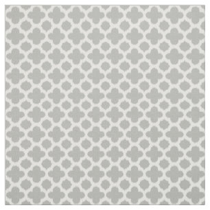 Beige Grey White Ikat Quatrefoil Patroon Stof