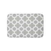 Beige Grey White Retro Ikat Quatrefoil Patroon Badmat (Voorkant)