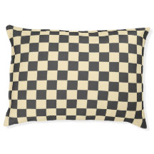 Beige + Grijs Check Checkerboard Patroon