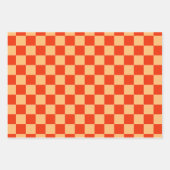 Beige + Grijs Check Checkerboard Patroon Inpakpapier Vel (Voorkant 3)
