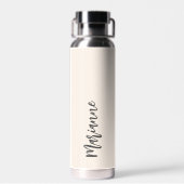 Beige grijze aangepaste naam script waterfles (Achterkant)