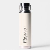 Beige grijze aangepaste naam script waterfles (Voorkant)