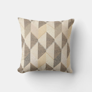 Beige, grijze, rhombic getextureerd patroon. kussen