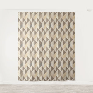 Beige, grijze, rhombic getextureerd patroon. wandkleed
