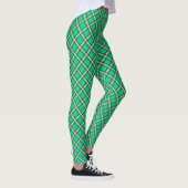 Beige groen, vlechtvormig patroon leggings (Rechts)