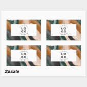 Beige, groene abstract beschilderd minimal modern rechthoekige sticker (Vel)