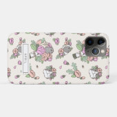 Beige Guinee Varkens met het Peony-bloempatroon Case-Mate iPhone Case (Achterkant (horizontaal))