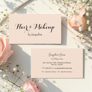 Beige haar make-up schoonheidssalon Eenvoudig  Visitekaartje