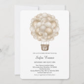 Beige Hete Luchtballon Baby shower Uitnodiging (Voorkant)