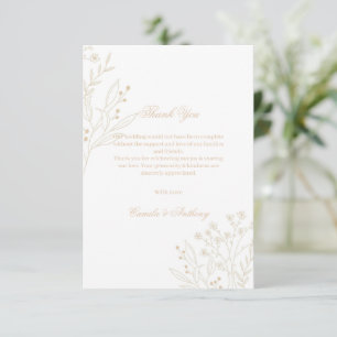 Beige hoek Floral Boho bruiloft Bedankkaart