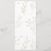 Beige hoek Floral Boho bruiloft Programma (Achterkant)