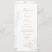 Beige hoek Floral Boho bruiloft Programma (Voorkant / Achterkant)