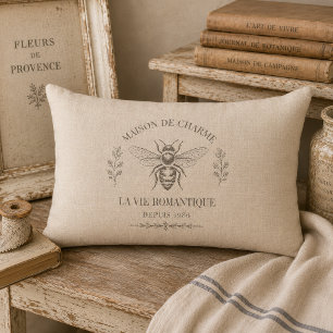 Beige Hommell Bij Franse Landelijke Vintage Rustie Kussen