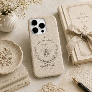 Beige honingbij Franse landelijke vintage rustieke iPhone 15 Pro Hoesje