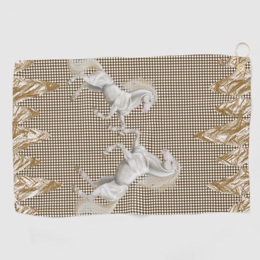 Beige Horse Golf Towel Golfhanddoek (Horizontaal)