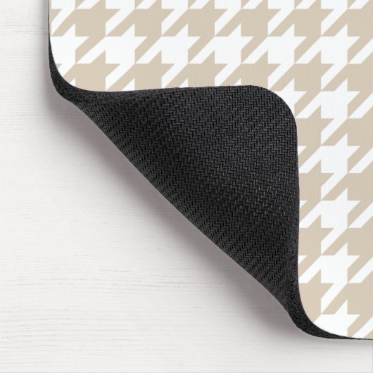 Beige Houndstooth Pattern Muismat (Hoek)
