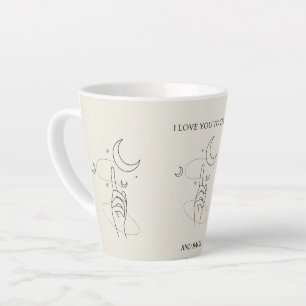 Beige I Love You To The Moon Mug Latte Cup