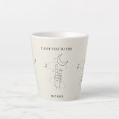 Beige I Love You To The Moon Mug Latte Cup (Devant)