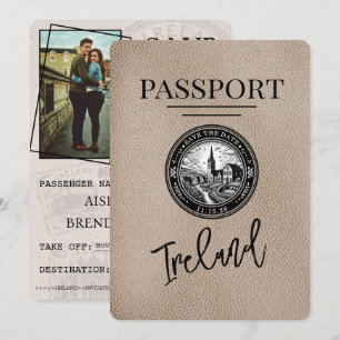 Beige Ierland Paspoort Save The Date