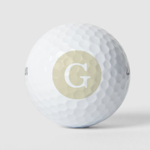 Beige-Initiaal monogram Golfballen