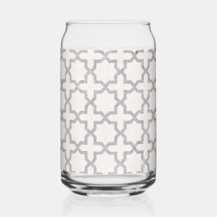 Beige Islamitisch geometrisch patroon Blikvorm Glas
