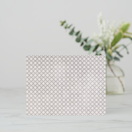 Beige Islamitisch geometrisch patroon Folie Uitnodiging Briefkaart (Staand Voorkant)