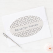 Beige Islamitisch geometrisch patroon Ovale Sticker (Envelop)