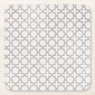 Beige Islamitisch geometrisch patroon Vierkante Kartonnen Onderzetter