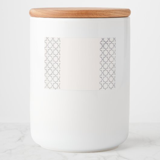Beige Islamitisch geometrisch patroon Voedselcontainer Etiket (Voorkant)
