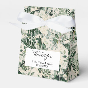 Beige Ivoor Botanisch gebladerte Bruiloft Bedankdoosjes