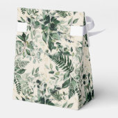 Beige Ivoor Botanisch gebladerte Bruiloft Bedankdoosjes (Achterkant)